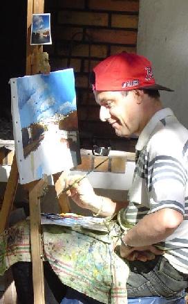 Fabrice, Peintre Fauve dans son atelier de plein air...